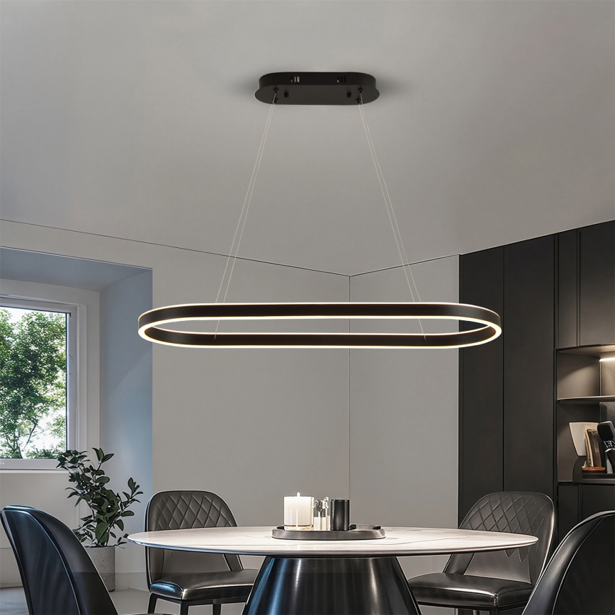 Brilagi - Lámpara colgante LED con cable PONDIE LED/43W/230V 80x30 cm negra