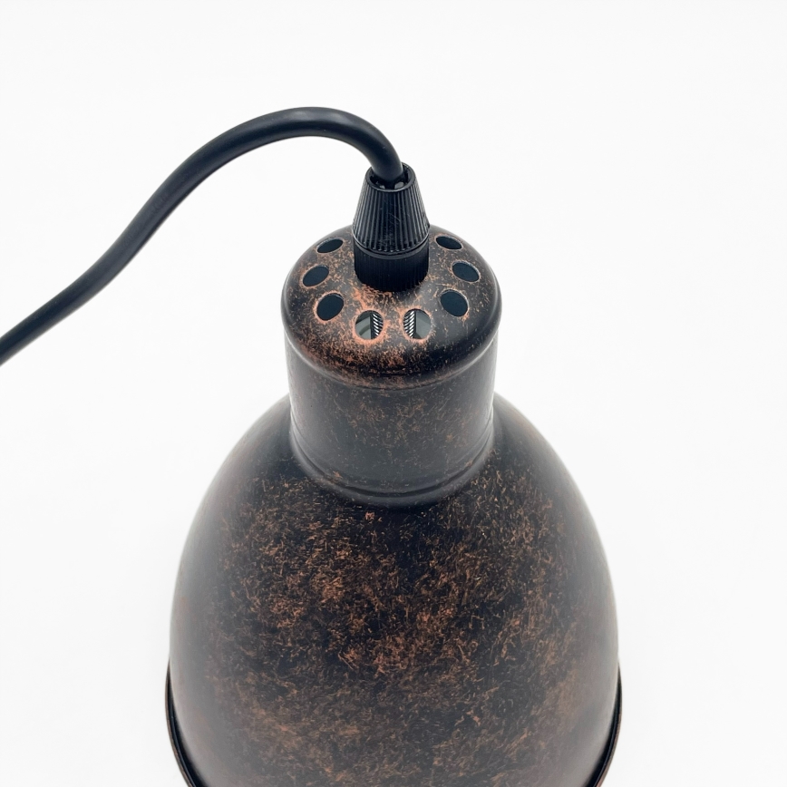 Brilagi - Lámpara colgante LED con cable RIDDY 1xE27/60W/230V cobre/pátina