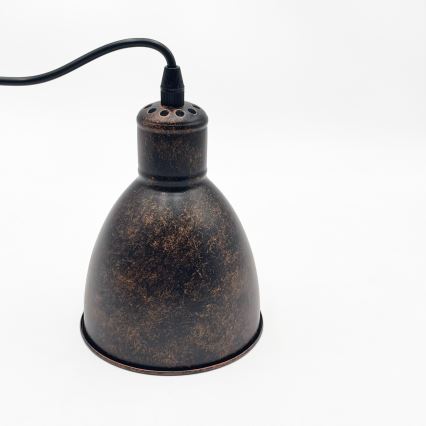 Brilagi - Lámpara colgante LED con cable RIDDY 1xE27/60W/230V cobre/pátina