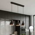 Brilagi - Lámpara colgante LED con cable RIDDY 3xE27/60W/230V cobre/pátina