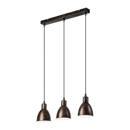 Brilagi - Lámpara colgante LED con cable RIDDY 3xE27/60W/230V cobre/pátina