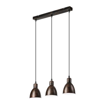 Brilagi - Lámpara colgante LED con cable RIDDY 3xE27/60W/230V cobre/pátina
