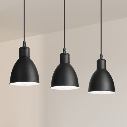 BRILAGI - Lámpara colgante LED con cable RIDDY 3xE27/60W/230V negra