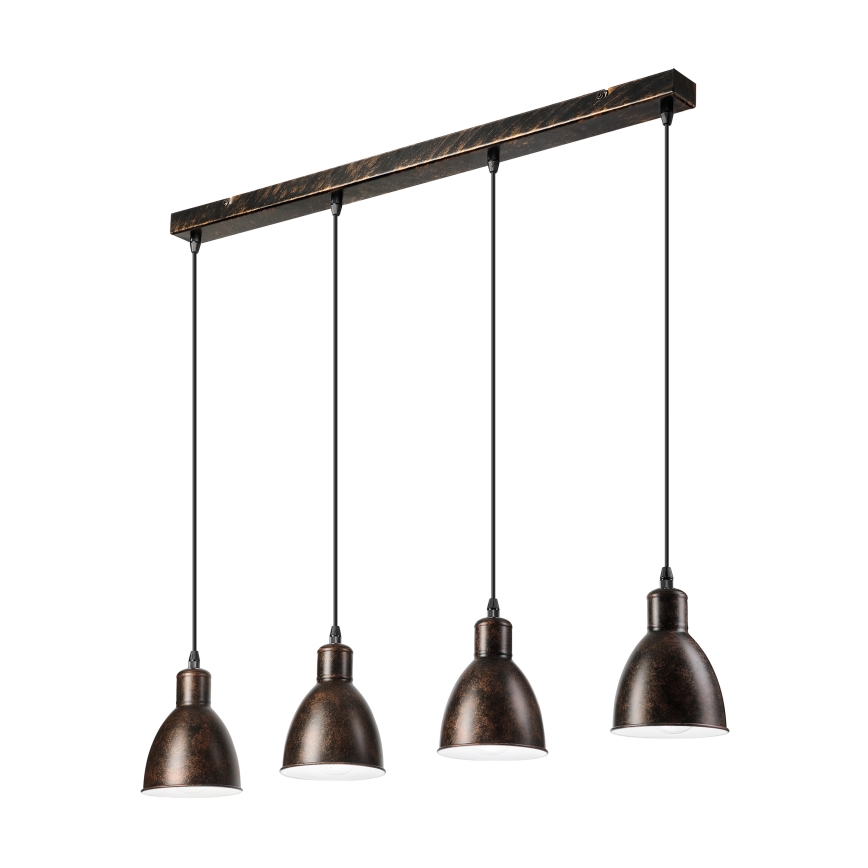 BRILAGI - Lámpara colgante LED con cable RIDDY 4xE27/60W/230V cobre/pátina