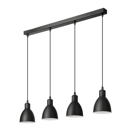 Brilagi - Lámpara colgante LED con cable RIDDY 4xE27/60W/230V negra