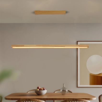 Brilagi - Lámpara colgante LED con cable UMEA WOOD LED/30W/230V 120 cm madera