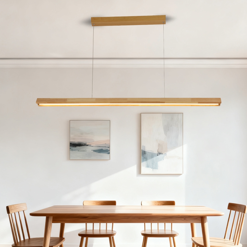 Brilagi - Lámpara colgante LED con cable UMEA WOOD LED/30W/230V 120 cm madera