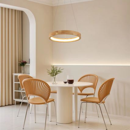 Brilagi - Lámpara colgante LED con cable UMEA WOOD LED/30W/230V, diámetro 40 cm, madera