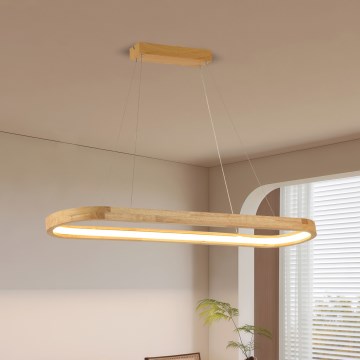 Brilagi - Lámpara colgante LED con cable UMEA WOOD LED/40W/230V 90x22 cm madera