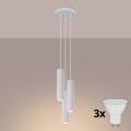 Brilagi - Lámpara colgante LED CRESTO 3xGU10/10W/230V blanca