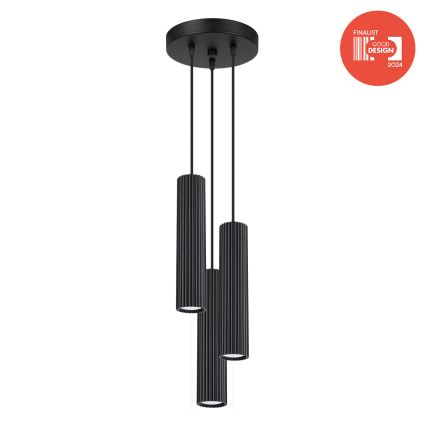 Brilagi - Lámpara colgante LED CRESTO con cable 3xGU10/10W/230V negra