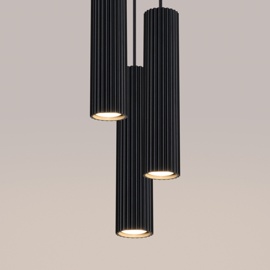 Brilagi - Lámpara colgante LED CRESTO con cable 3xGU10/10W/230V negra