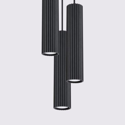 Brilagi - Lámpara colgante LED CRESTO con cable 3xGU10/10W/230V negra