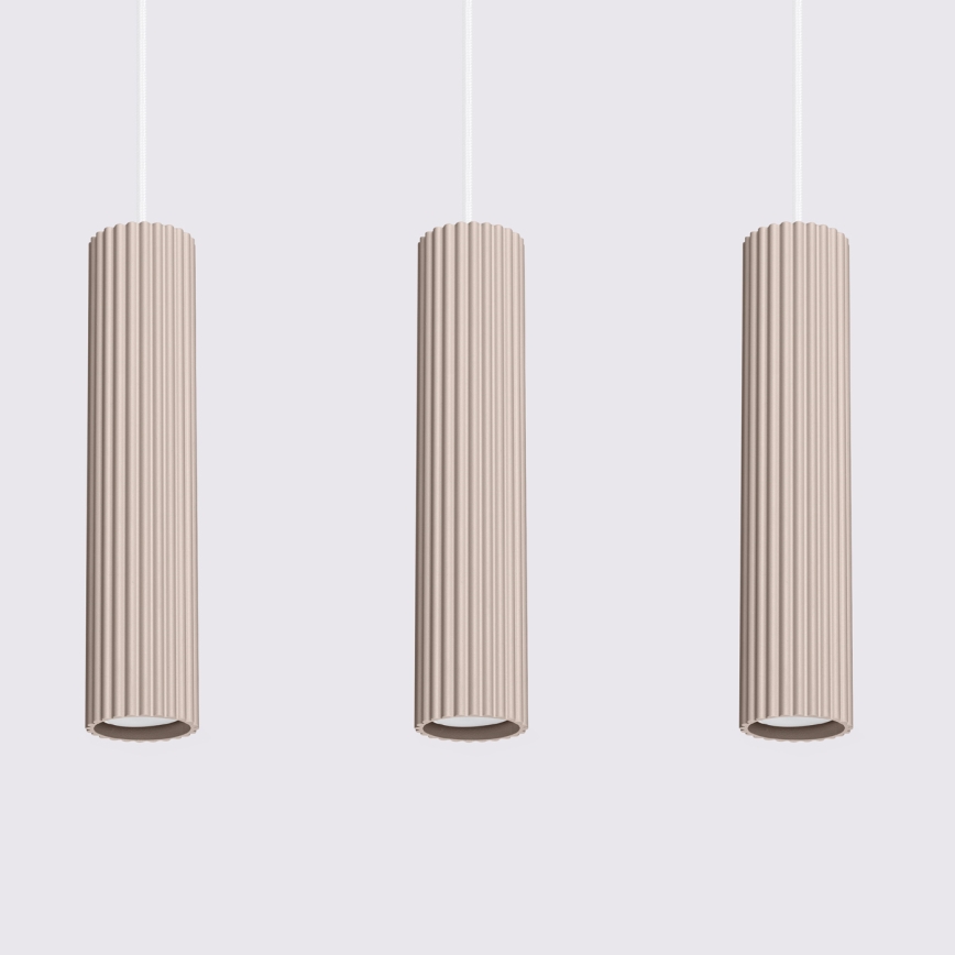 Brilagi - Lámpara colgante LED CRESTO con cable 3xGU10/10W/230V taupe
