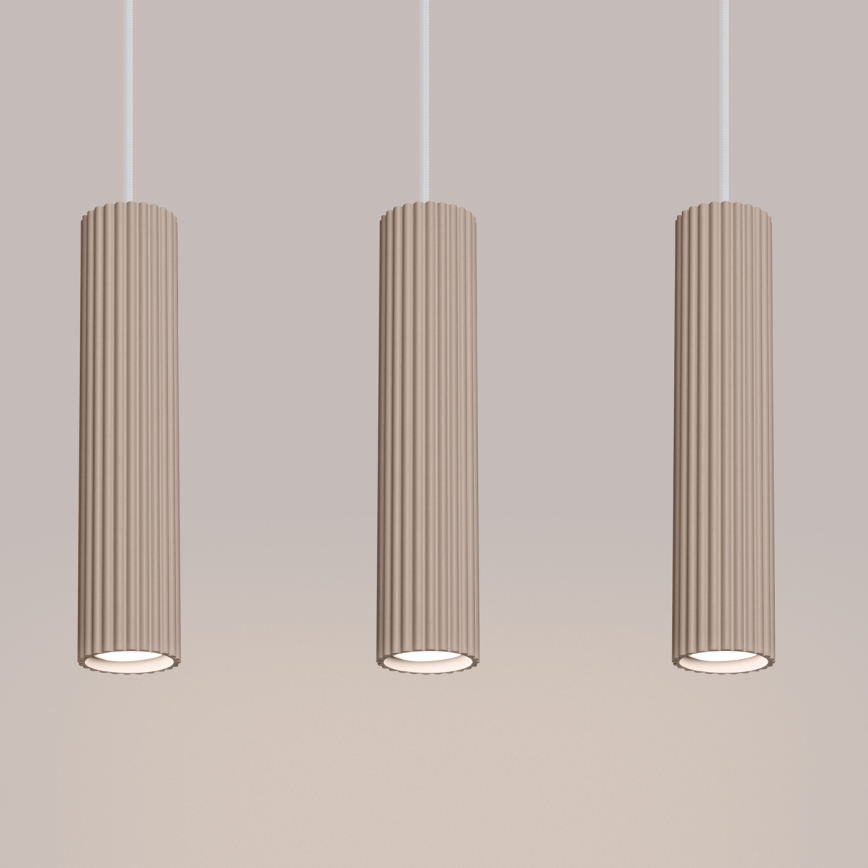 Brilagi - Lámpara colgante LED CRESTO con cable 3xGU10/10W/230V taupe