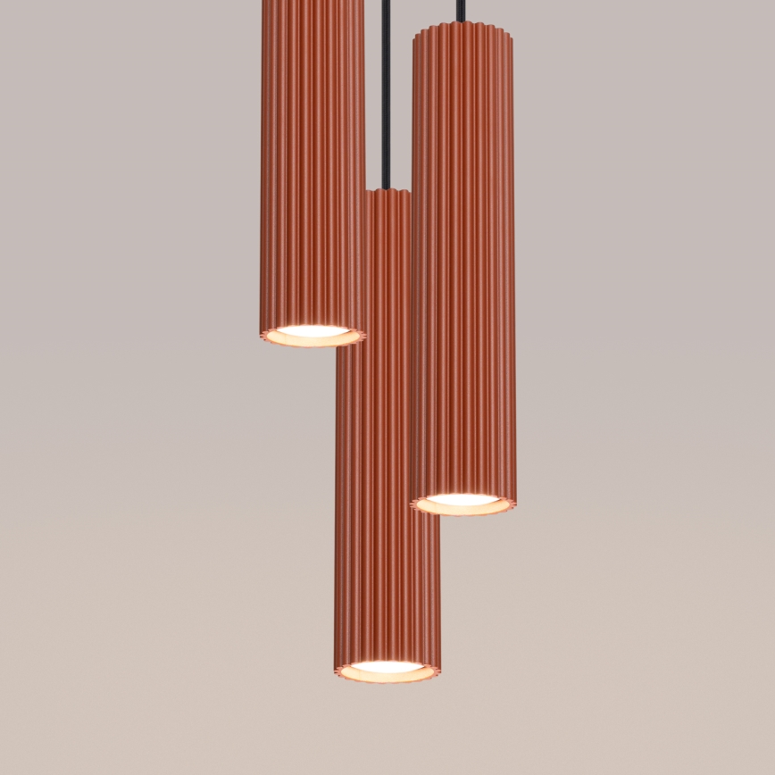 Brilagi - Lámpara colgante LED CRESTO con suspensión por cable 3xGU10/10W/230V roja