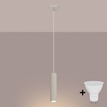 Brilagi - Lámpara colgante LED CRESTO en cable 1xGU10/10W/230V color crema