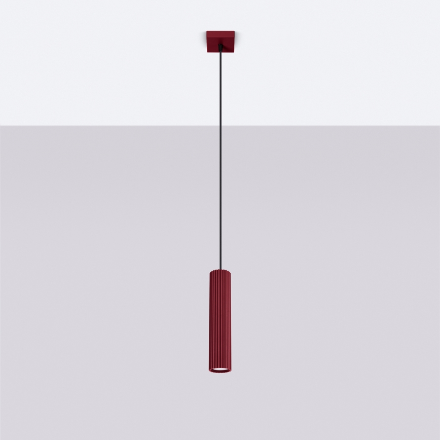 Brilagi - Lámpara colgante LED CRESTO sobre cable 1xGU10/10W/230V burdeos