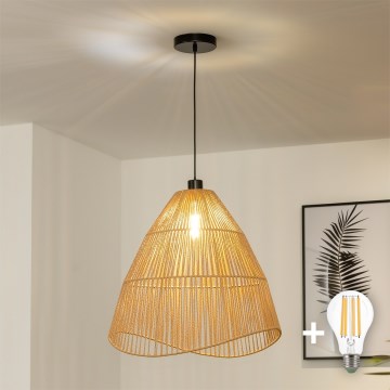 Brilagi - Lámpara colgante LED de cable CERIA BOHO 1xE27/40W/230V Ø 50 cm, marrón