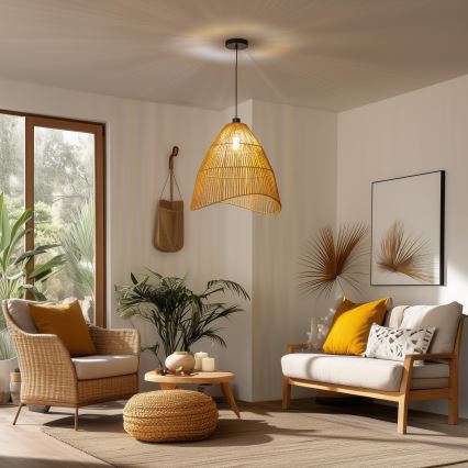 Brilagi - Lámpara colgante LED de cable CERIA BOHO 1xE27/40W/230V Ø 50 cm, marrón
