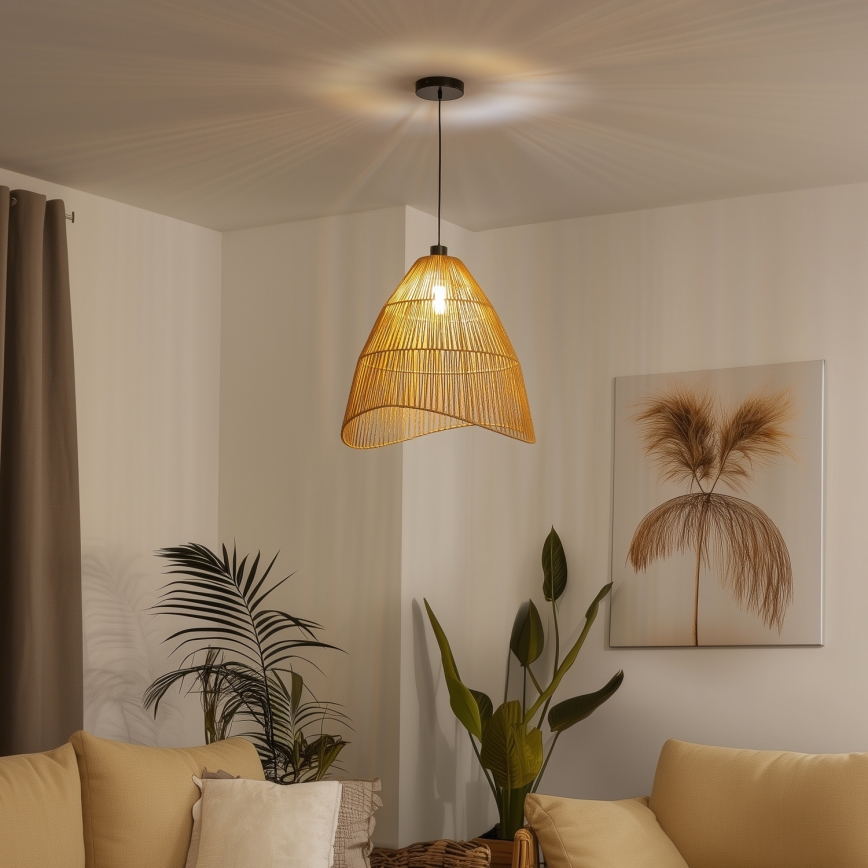 Brilagi - Lámpara colgante LED de cable CERIA BOHO 1xE27/40W/230V Ø 50 cm, marrón