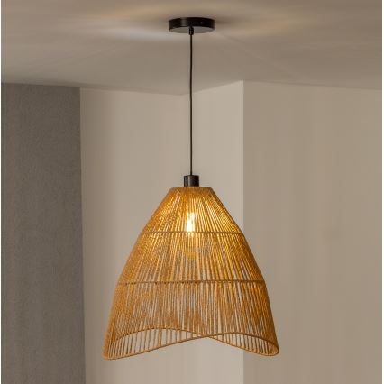 Brilagi - Lámpara colgante LED de cable CERIA BOHO 1xE27/40W/230V Ø 50 cm, marrón