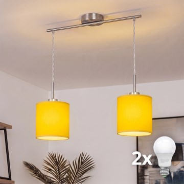 Brilagi - Lámpara colgante LED de cable NUBILA 2xE27/60W/230V amarilla