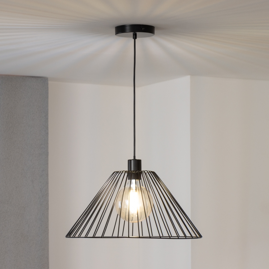 Brilagi - Lámpara colgante LED en cable CERIA WIRE 1xE27/40W/230V Ø 45 cm negra