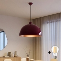 BRILAGI - Lámpara colgante LED en cable METALO 1xE27/40W/230V Ø 60 cm burdeos/cobre