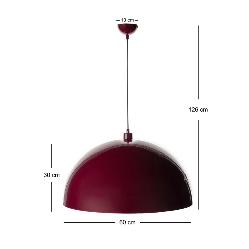 BRILAGI - Lámpara colgante LED en cable METALO 1xE27/40W/230V Ø 60 cm burdeos/cobre