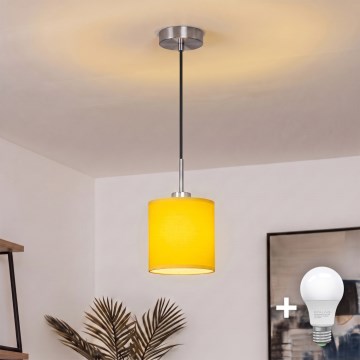 Brilagi - Lámpara colgante LED en cable NUBILA 1xE27/60W/230V Ø 14 cm negro/amarillo