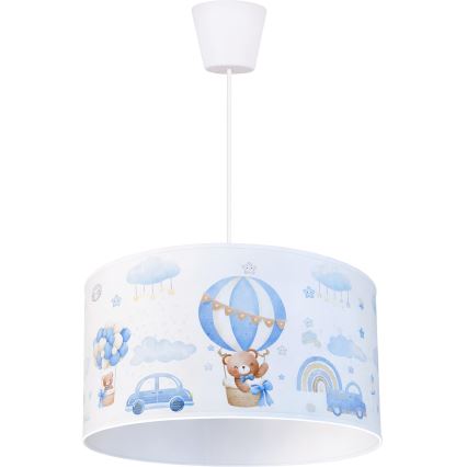 Brilagi - Lámpara colgante LED infantil BOBO con cable 1xE27/60W/230V Ø 35 cm azul/ositos