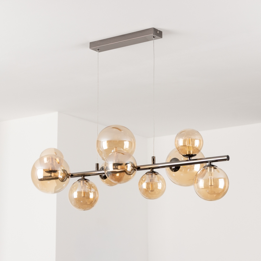 Brilagi - Lámpara colgante LED MILLA con cable 10xG9/3W/230V, negro cromado/dorado