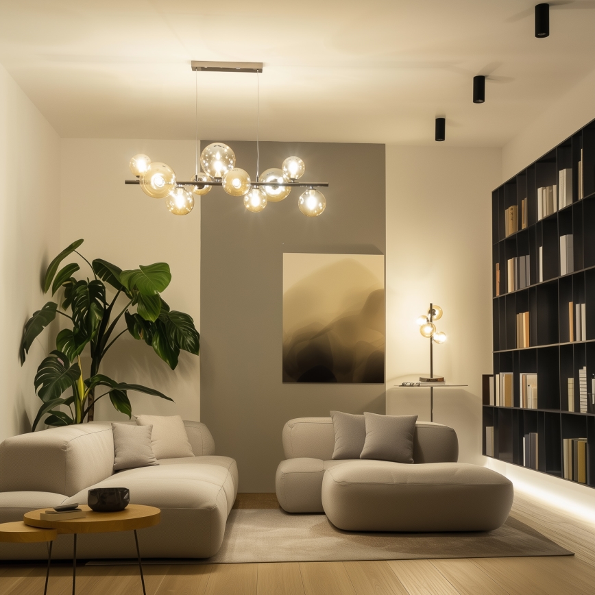 Brilagi - Lámpara colgante LED MILLA con cable 10xG9/3W/230V, negro cromado/dorado