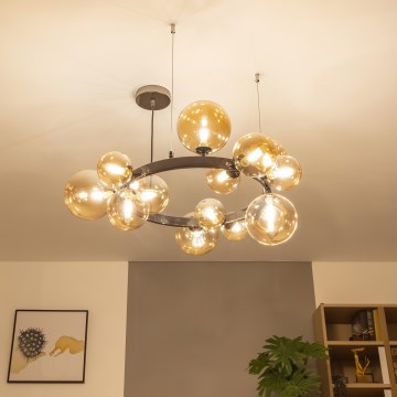 Brilagi - Lámpara colgante LED MILLA con cables 15xG9/3W/230V negro cromado/dorado
