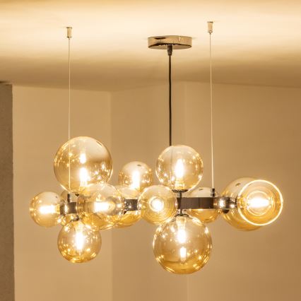 Brilagi - Lámpara colgante LED MILLA con cables 15xG9/3W/230V negro cromado/dorado