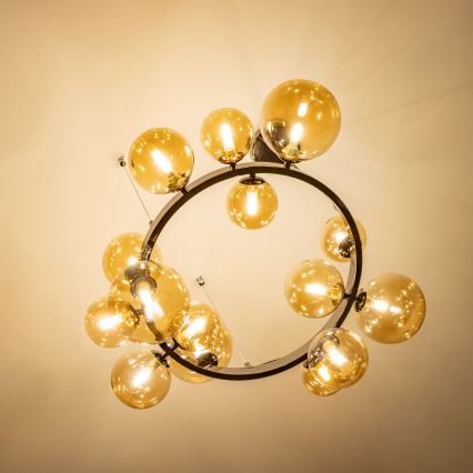 Brilagi - Lámpara colgante LED MILLA con cables 15xG9/3W/230V negro cromado/dorado