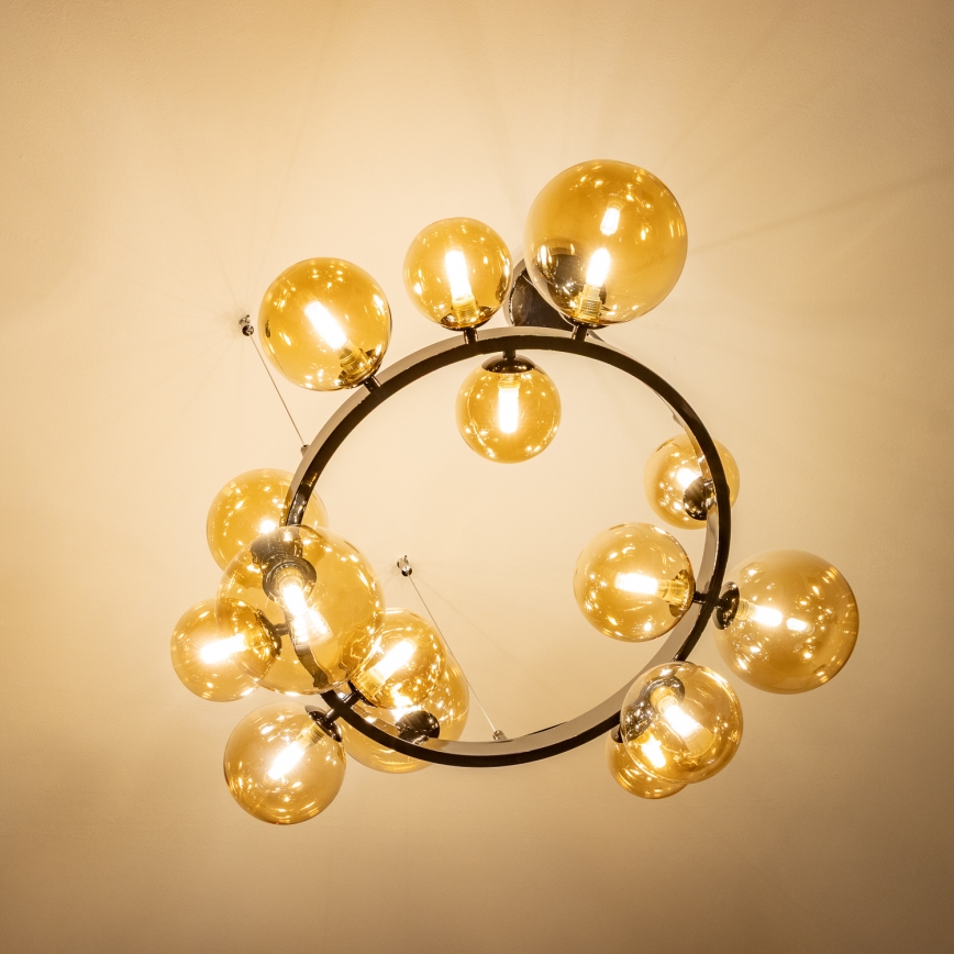 Brilagi - Lámpara colgante LED MILLA con cables 15xG9/3W/230V negro cromado/dorado