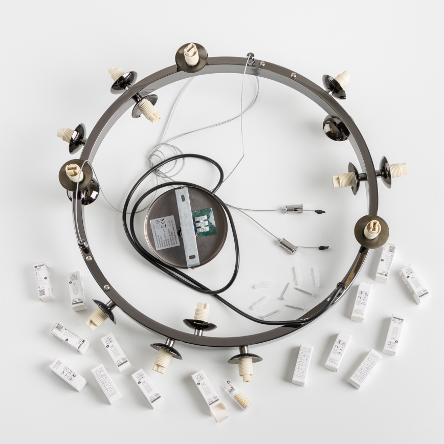 Brilagi - Lámpara colgante LED MILLA con cables 15xG9/3W/230V negro cromado/dorado