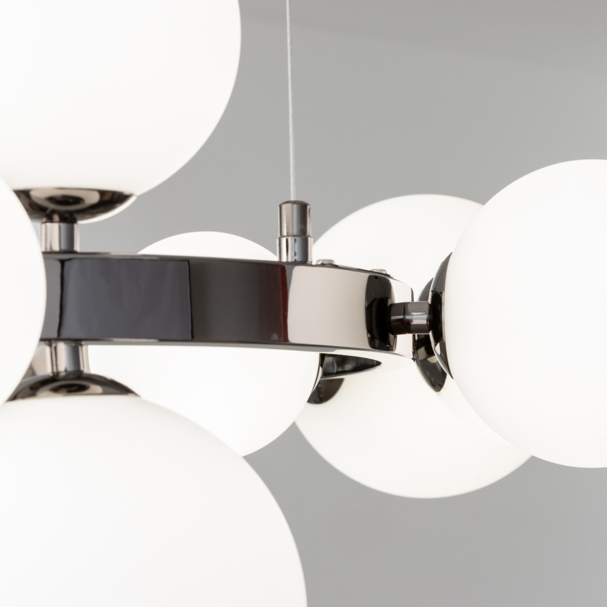 BRILAGI - Lámpara colgante LED MILLA, suspendida en cable, 15xG9/3W/230V, negro cromado/blanco