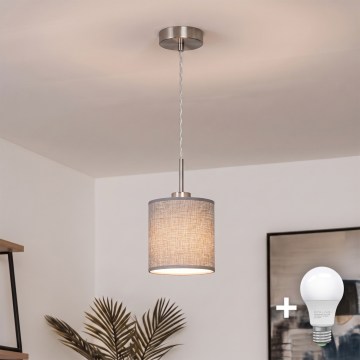 Brilagi - Lámpara colgante LED NUBILA 1xE27/60W/230V, Ø 14 cm, gris