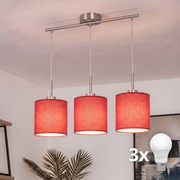 Brilagi - Lámpara colgante LED NUBILA 3xE27/60W/230V roja