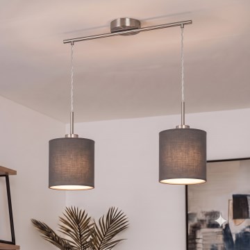 Brilagi - Lámpara colgante LED NUBILA con cable 2xE27/60W/230V, antracita
