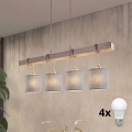 BRILAGI - Lámpara colgante LED NUBILA con cable 4xE27/60W/230V gris