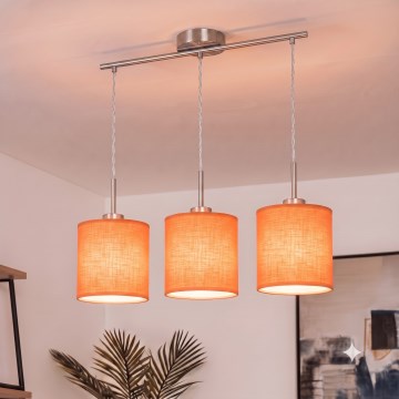 Brilagi - Lámpara colgante LED NUBILA sobre cable 3xE27/60W/230V naranja