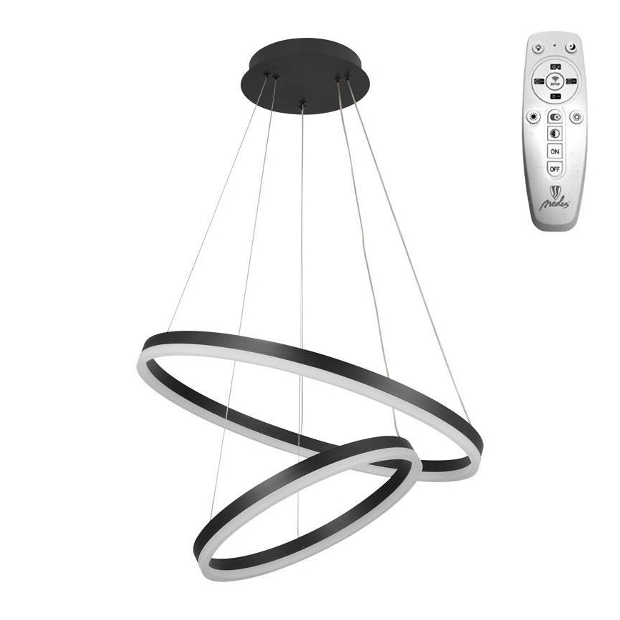 BRILAGI - Lámpara colgante LED regulable con cable CIRCLE LED/70W/230V 3000-6500K Ø 60 cm negra + mando a distancia