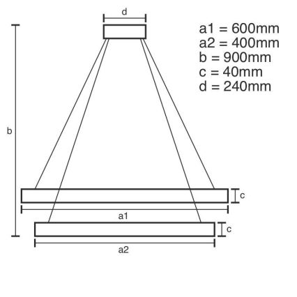 BRILAGI - Lámpara colgante LED regulable con cable CIRCLE LED/70W/230V 3000-6500K Ø 60 cm negra + mando a distancia