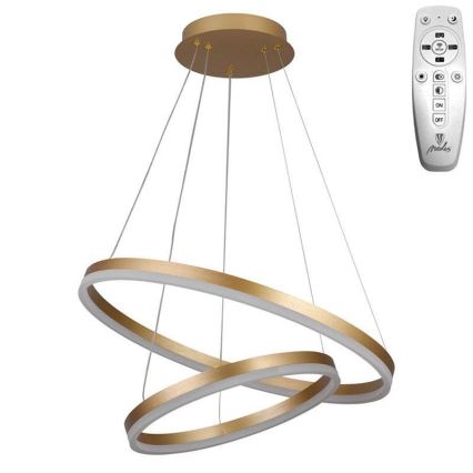 Brilagi - Lámpara colgante LED regulable en cable CIRCLE LED/70W/230V 3000-6500K Ø 60 cm dorada + control remoto