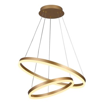 Brilagi - Lámpara colgante LED regulable con cable CIRCLE LED/70W/230V 3000–6500K Ø 60 cm dorada + mando a distancia