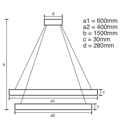 Brilagi - Lámpara colgante LED regulable suspendida por cable COSMOWAVE LED/115W/230V 3000-6500K + mando a distancia